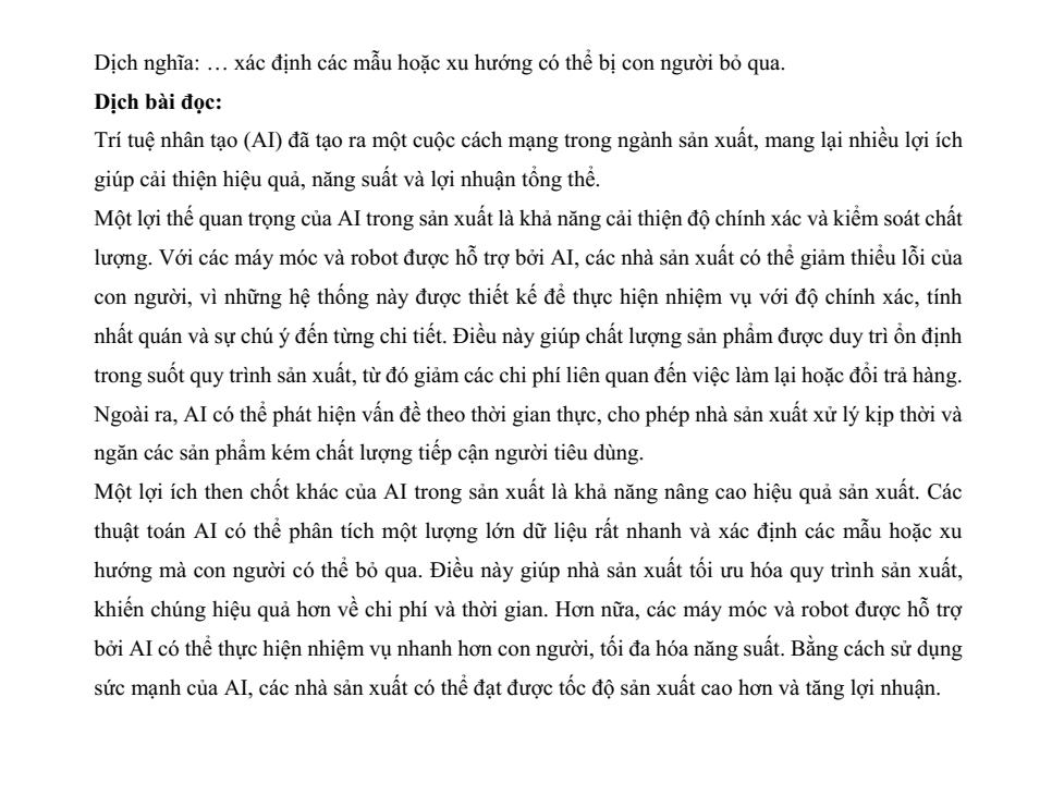 Đề kiểm tra Tiếng Anh 12 Global Success Unit 6 (có lời giải)