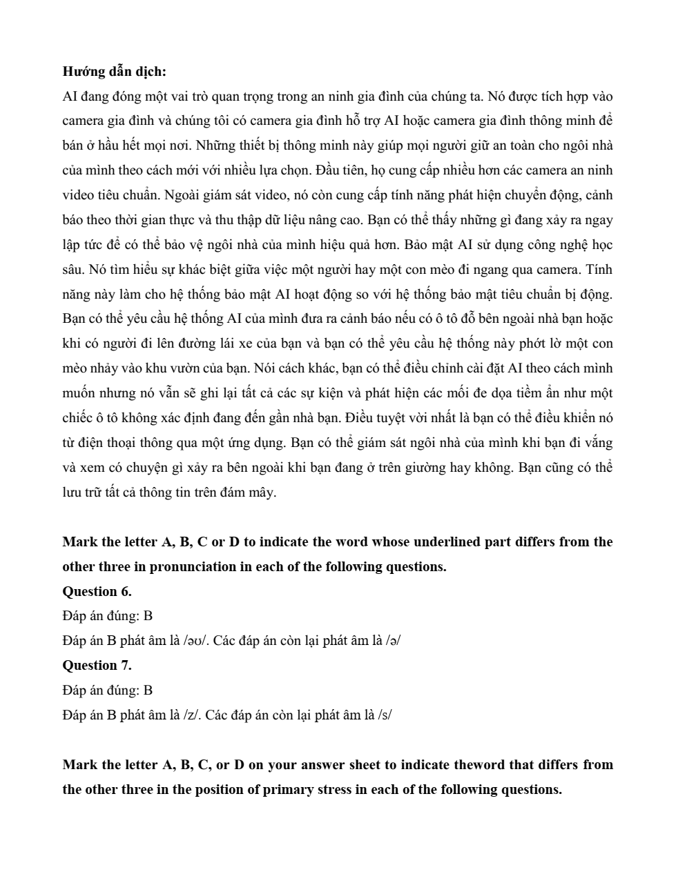 Đề kiểm tra Tiếng Anh 12 Global Success Unit 6 (có lời giải)