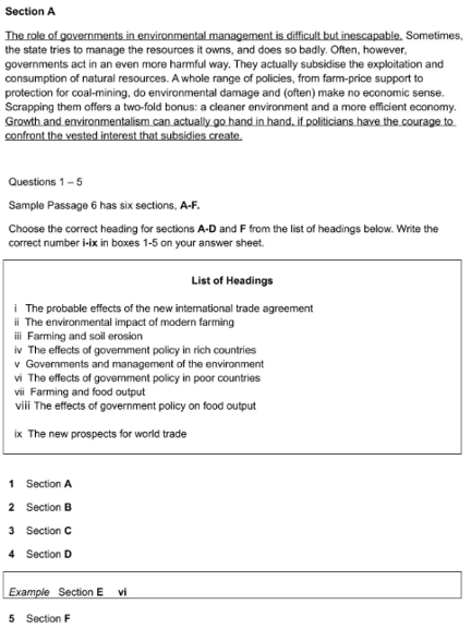 Mẹo chinh phục dạng bài Matching Headings trong bài thi IELTS Reading