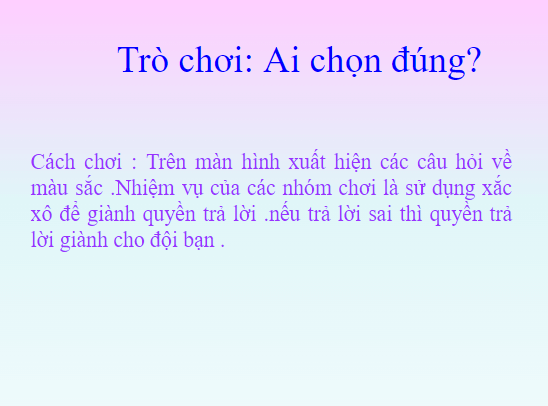 Trò chơi powerpoint Màu sắc (hay nhất)