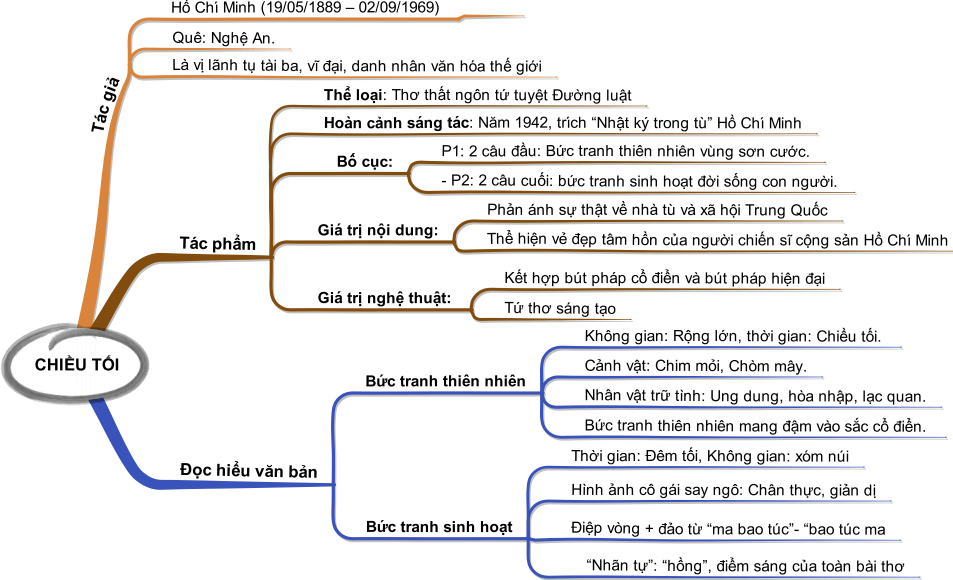 Sơ đồ tư duy Chiều tối