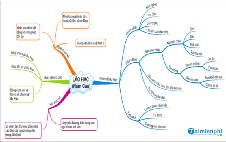Sơ đồ tư duy Lão Hạc dễ nhớ, ngắn gọn