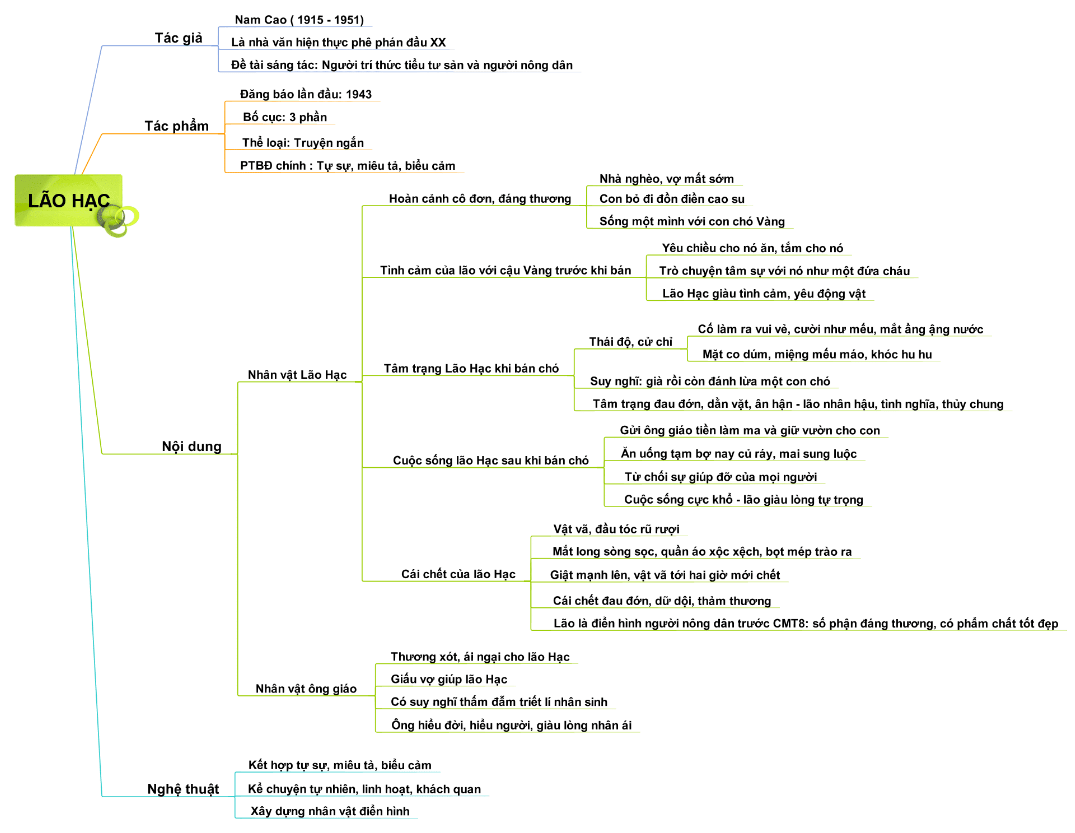 Sơ đồ tư duy Lão Hạc dễ nhớ, ngắn gọn