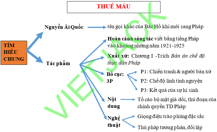 Sơ đồ tư duy Thuế máu dễ nhớ, ngắn gọn