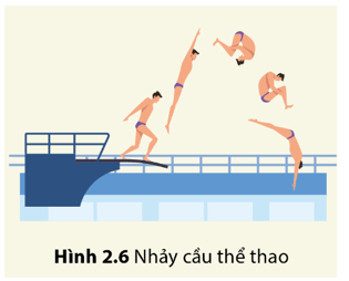 Nhảy cầu là một môn thể thao. Vận động viên nhảy lên, đạt điểm cao nhất cách mặt nước 10 m