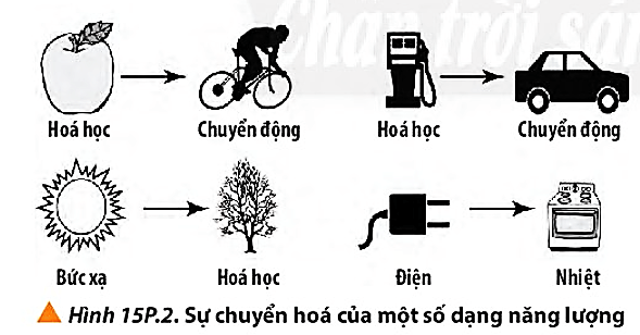 Hãy chỉ ra sự chuyển hóa năng lượng trong các quá trình được cho trong Hình 15P.2