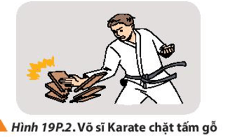 Một võ sĩ Karate có thể dùng tay để chặt gãy một tấm gỗ như Hình 19P.2