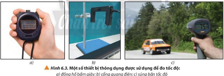 Quan sát Hình 6.3, tìm hiểu và trình bày phương pháp đo tốc độ trung bình và tốc độ tức thời