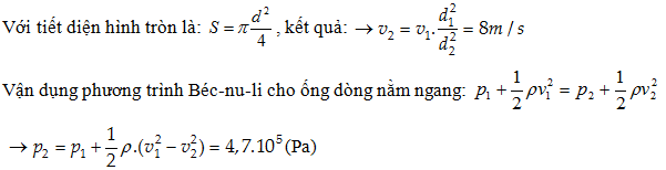 40 câu trắc nghiệm Cơ học chất lưu có lời giải (nâng cao - phần 2) | Bài tập Vật Lí 10 có đáp án và lời giải chi tiết