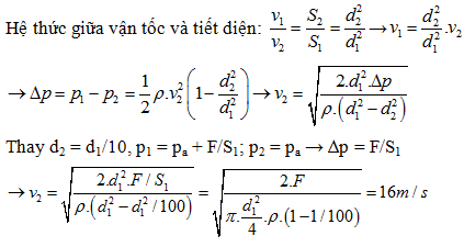 40 câu trắc nghiệm Cơ học chất lưu có lời giải (nâng cao - phần 2) | Bài tập Vật Lí 10 có đáp án và lời giải chi tiết