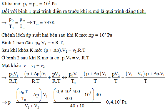 50 câu trắc nghiệm Chất khí có lời giải (nâng cao - phần 2) | Bài tập Vật Lí 10 có đáp án và lời giải chi tiết