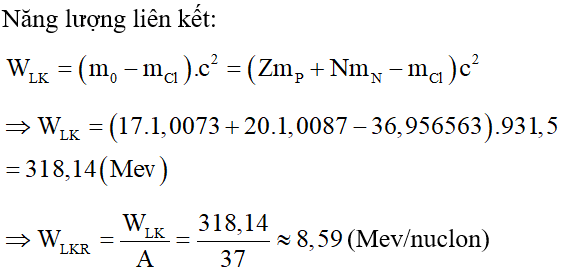 20 Bài tập Cấu tạo hạt nhân, Năng lượng liên kết có lời giải