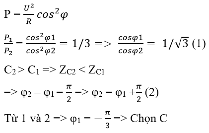 255 câu trắc nghiệm Dòng điện xoay chiều có lời giải (nâng cao - phần 2)