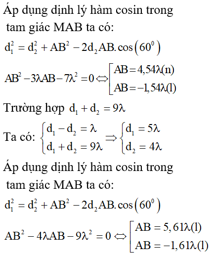 Bài tập Giao thoa sóng trong đề thi Đại học (có lời giải)