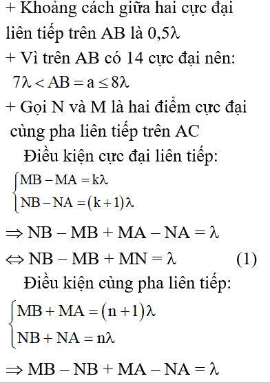 Bài tập Giao thoa sóng trong đề thi Đại học (có lời giải)