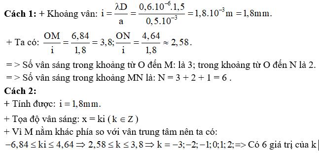 Bài tập Hiện tượng giao thoa ánh sáng trong đề thi Đại học (có lời giải)