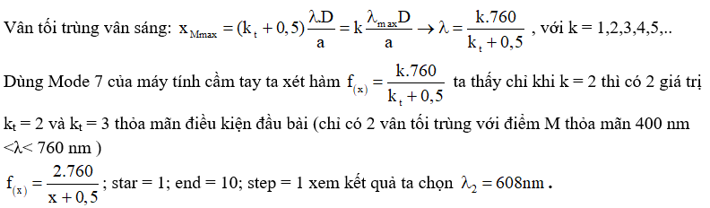 Bài tập Hiện tượng giao thoa ánh sáng trong đề thi Đại học (có lời giải)