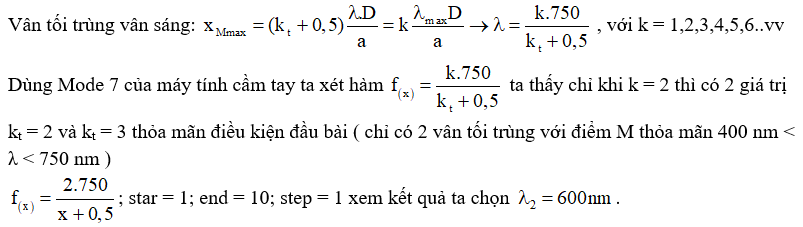 Bài tập Hiện tượng giao thoa ánh sáng trong đề thi Đại học (có lời giải)