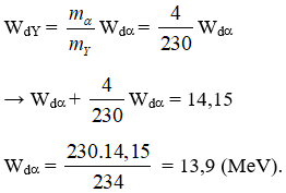 Cách tính động năng, động lượng trong phản ứng hạt nhân (hay, chi tiết) - Bài tập Vật Lí 12 có lời giải chi tiết