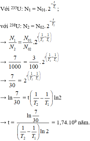 Cách tính lượng chất phóng xạ, tuổi phóng xạ, độ phóng xạ (hay, chi tiết) - Bài tập Vật Lí 12 có lời giải chi tiết