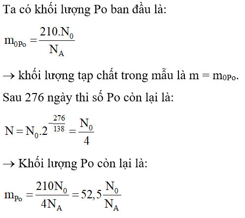 Công thức, Cách tính khối lượng chất phóng xạ hay, chi tiết 