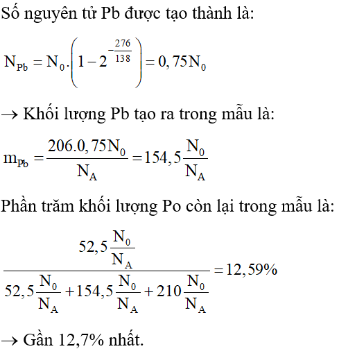 Công thức, Cách tính khối lượng chất phóng xạ hay, chi tiết 