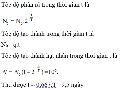 Công thức, Cách tính thời gian phóng xạ, tuổi của cổ vật hay, chi tiết