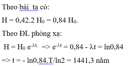 Công thức, Cách tính thời gian phóng xạ, tuổi của cổ vật hay, chi tiết