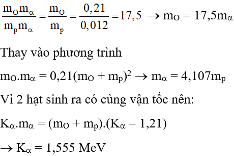 Dạng bài tập Các định luật bảo toàn trong phản ứng hạt nhân hay, chi tiết