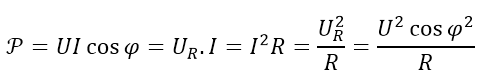 Công suất điện tiêu thụ của mạch xoay chiều. Hệ số công suất - Lý thuyết Vật Lý 12 đầy đủ