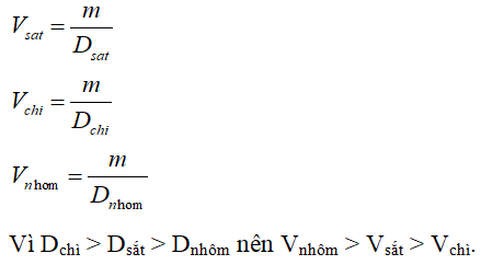 Bài tập Khối lượng riêng - Trọng lượng riêng (có lời giải - phần 2) | Trắc nghiệm Vật Lí 6