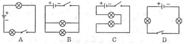 Bài tập Vật Lí 7 Bài 27 (có đáp án): Thực hành: Đo cường độ dòng điện và hiệu điện thế đối với đoạn mạch nối tiếp
