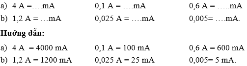 Cách đổi đơn vị cường độ dòng điện cực hay (có lời giải)