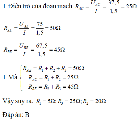 Bài tập định luật ôm cho đoạn mạch có các điện trở mắc nối tiếp (cực hay, chi tiết)