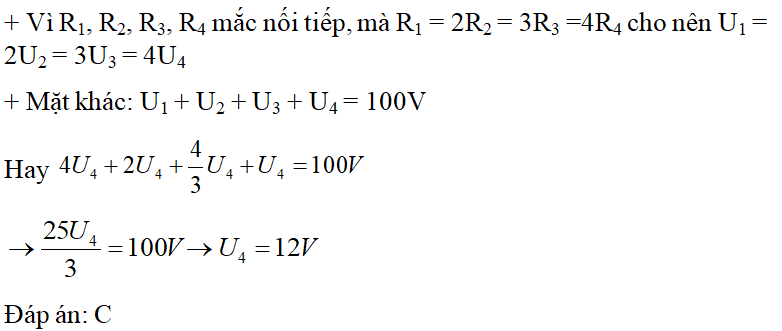 Bài tập định luật ôm cho đoạn mạch có các điện trở mắc nối tiếp (cực hay, chi tiết)