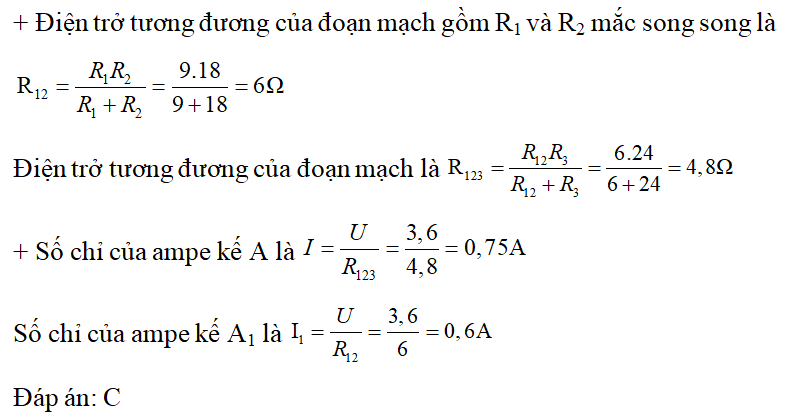 Bài tập định luật ôm cho đoạn mạch có các điện trở mắc song song (cực hay, chi tiết)