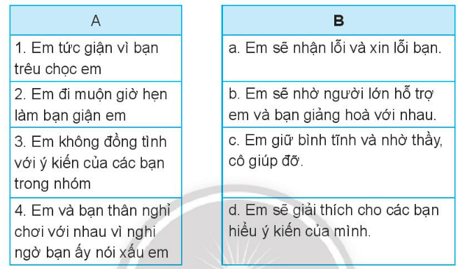 Vở bài tập Đạo đức lớp 3 trang 42, 43, 44, 45 Bài 11: Em xử lí bất hòa với bạn bè - Chân trời sáng tạo