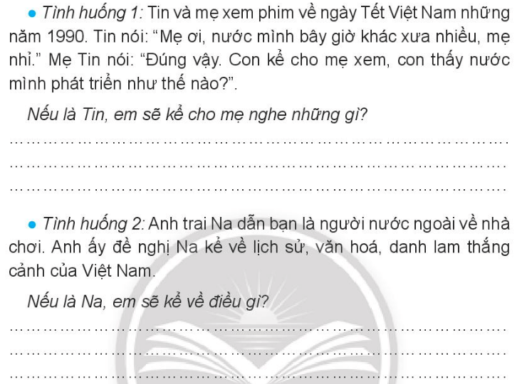 Vở bài tập Đạo đức lớp 3 trang 49, 50, 51, 52 Bài 13: Việt Nam trên đà phát triển - Chân trời sáng tạo