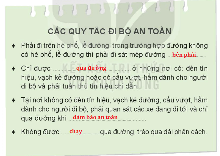 Vở bài tập Đạo đức lớp 3 trang 44, 45, 46, 47 Bài 9: Đi bộ an toàn - Kết nối tri thức