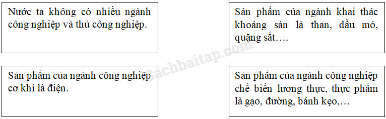 Vở bài tập Địa Lí lớp 5 Bài 12: Công nghiệp | Giải VBT Địa Lí 5