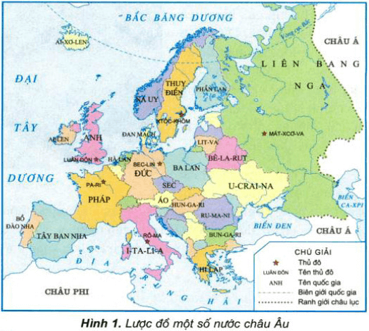 Vở bài tập Địa Lí lớp 5 Bài 21: Một số nước ở Châu Âu | Giải VBT Địa Lí 5