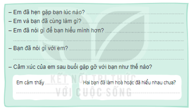 Vở bài tập Hoạt động trải nghiệm lớp 3 Tuần 10 trang 23, 24, 25: Bảo vệ tình bạn, Chúng mình hiểu nhau  | Kết nối tri thức