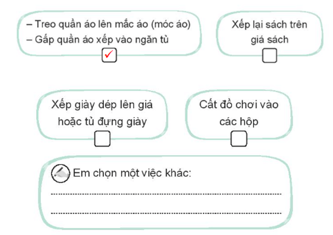 Vở bài tập Hoạt động trải nghiệm lớp 3 Tuần 13 trang 30, 31, 32: Tự sắp xếp đồ dùng ngăn nắp, đôi tay khéo léo  | Kết nối tri thức