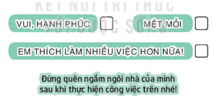 Vở bài tập Hoạt động trải nghiệm lớp 3 Tuần 15 trang 34, 35: Nhà là tổ ấm, Em chăm sóc nhà cửa | Kết nối tri thức