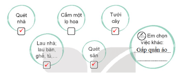 Vở bài tập Hoạt động trải nghiệm lớp 3 Tuần 15 trang 34, 35: Nhà là tổ ấm, Em chăm sóc nhà cửa | Kết nối tri thức