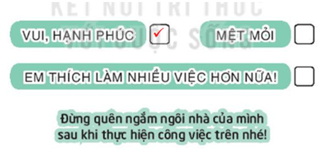 Vở bài tập Hoạt động trải nghiệm lớp 3 Tuần 15 trang 34, 35: Nhà là tổ ấm, Em chăm sóc nhà cửa | Kết nối tri thức