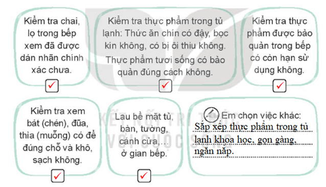 Vở bài tập Hoạt động trải nghiệm lớp 3 Tuần 21 trang 45, 46: Bếp nhà em, Tiêu chí đánh giá của ông Táo  | Kết nối tri thức