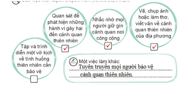 Vở bài tập Hoạt động trải nghiệm lớp 3 Tuần 29 trang 60, 61: Tuyên truyền bảo vệ thiên nhiên, Tuyên truyền viên nhí  | Kết nối tri thức