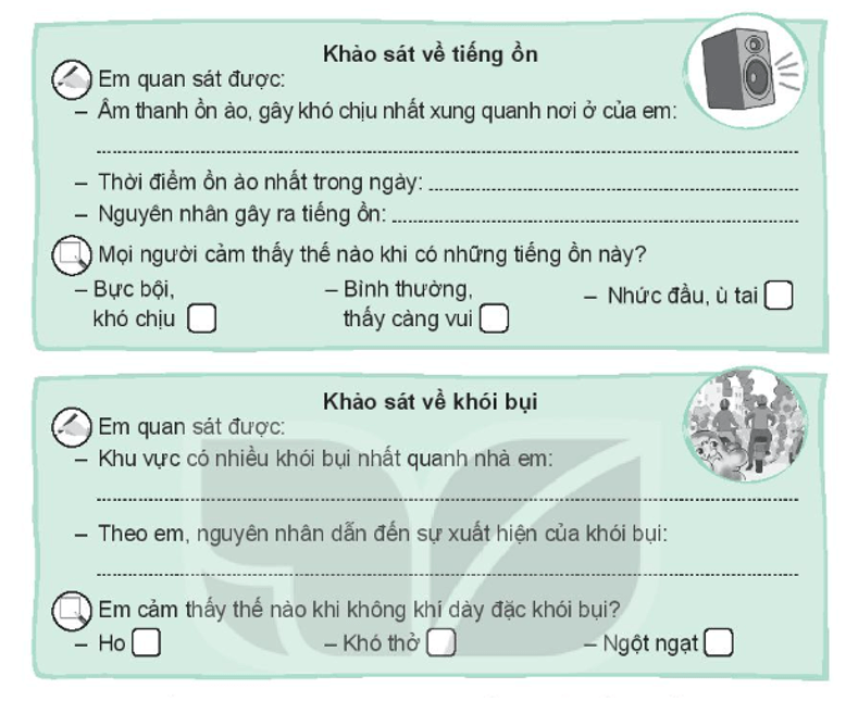 Vở bài tập Hoạt động trải nghiệm lớp 3 Tuần 30 trang 61, 62: Môi trường kêu cứu, Bảng thông tin môi trường | Kết nối tri thức