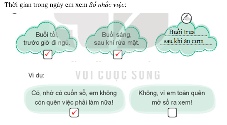 Vở bài tập Hoạt động trải nghiệm lớp 3 Tuần 6 trang 15: Cuốn sổ nhắc việc, Làm việc theo kế hoạch  | Kết nối tri thức